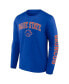 Фото #3 товара Men's Royal Boise State Broncos Distressed Arch Over Logo Long Sleeve T-shirt