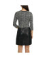 Фото #3 товара Women's Jacquard Knit and Faux Leather Dress