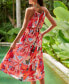 Women's Floral Print Braided Midi Beach Dress