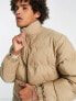 Фото #3 товара Weekday cole puffer jacket in beige