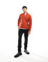 ASOS DESIGN knitted lambswool 1/4 zip jumper in orange