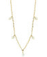 ფოტო #1 პროდუქტის EFFY® Freshwater Pearl (7mm) Dangle Heart Collar Necklace in Gold-Plated Sterling Silver, 18" + 1-1/2"