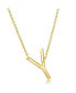 Фото #1 товара Sterling Silver 14k Gold Plated Sideways Initial Necklace