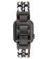 ფოტო #2 პროდუქტის Women's Black Alloy Double Chain and White Faux Leather Bracelet Compatible with 42/44/45/Ultra/Ultra 2 Apple Watch