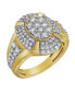 Фото #2 товара Colosseum Natural Certified Diamond 1.83 cttw Round Cut 14k Yellow Gold Statement Ring for Men