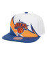 ფოტო #1 პროდუქტის Mitchell Ness Men's White/Blue New York Knicks Waverunner Snapback Hat