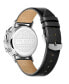 Men's Barnett Backlight Black Leather Strap Watch 41mm