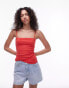 Фото #1 товара Topshop spaghetti strap tube top in red