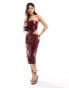 ASOS DESIGN vinyl pencil skirt co-ord in oxblood