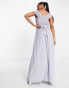 Фото #8 товара Little Mistress Bridesmaid cross front maxi dress in grey blue