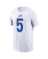 Фото #3 товара Men's Jalen Ramsey White Los Angeles Rams Player Name Number T-shirt