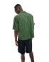 Abercrombie & Fitch cropped short sleeve revere collar shirt in teal