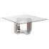 Centre Table DKD Home Decor Silver Steel Aluminium Tempered Glass 100 x 100 x 45 cm