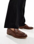 Фото #1 товара ASOS DESIGN loafers in tan leather with natural sole - STONE