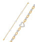 ფოტო #1 პროდუქტის Diamond Heart Open Link Bracelet (1/2 ct. t.w.) in Sterling Silver & 14k Gold-Plate