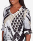 ფოტო #5 პროდუქტის Women's Opposites Attract V-Neck Floral Dot Top