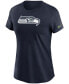 ფოტო #3 პროდუქტის Women's College Navy Seattle Seahawks Logo Essential T-shirt