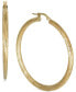 ფოტო #3 პროდუქტის Satin Texture Medium Hoop Earrings in 10k Gold