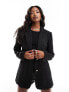 Фото #1 товара NA-KD tweed blazer in black