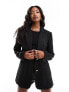 NA-KD tweed blazer in black