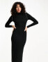 Фото #8 товара Vero Moda Tall lettuce edge jersey maxi dress with long sleeves in black