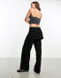 Фото #4 товара Monki skirt layer flare trousers in black