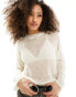 Фото #2 товара Mango lightweight oversized jumper in off white