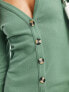 ASOS DESIGN supersoft button through cardigan midi dress in khaki