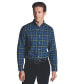 ფოტო #1 პროდუქტის Men's Slim Fit Button-Down Collar Brushed Flannel Check Shirt