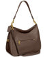 Soft Pebble Leather Cary Shoulder Bag with Convertible Straps