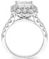 ფოტო #4 პროდუქტის Diamond Princess Quad Cluster Halo Bridal Set (3-1/4 ct. t.w.) in 14k White Gold