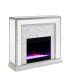 Фото #4 товара Audrey Faux Stone Mirrored Color Changing Electric Fireplace