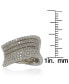 ფოტო #3 პროდუქტის Suzy Levian Sterling Silver Cubic Zirconia Pave Tiered Curved Ring