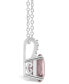 Фото #3 товара Macy's women's Rose Quartz (1-3/4 ct.t.w.) and Diamond Accent Pendant Necklace in Sterling Silver