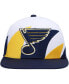Фото #3 товара Men's White and Navy St. Louis Blues Vintage-Like Sharktooth Snapback Hat