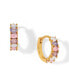 ფოტო #1 პროდუქტის Enamel and Faux Cubic Zirconia Gradiant Dreaming about you Hoops Earrings