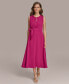 ფოტო #3 პროდუქტის Women's Tie-Waist Keyhole Midi Dress