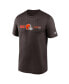 Фото #3 товара Men's Brown Cleveland Browns Horizontal Lockup Legend Performance T-shirt