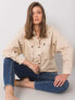 Фото #1 товара Женская рубашка повседневная свободного кроя с карманами бежевая Factory Price