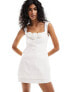 Фото #1 товара Forever New Bridal double layer jacquard mini dress in ivory