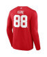 Фото #3 товара Men's Patrick Kane Red Detroit Red Wings Authentic Stack Name and Number Long Sleeve T-shirt