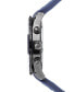 ფოტო #3 პროდუქტის Men's Dual Time Zone Skipper Blue Silicone Strap Watch 44mm, Created for Macy's