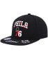 Men's Black Philadelphia 76ers Front Loaded Snapback Hat