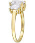 ფოტო #4 პროდუქტის Lab-Grown Moissanite Octagon-Cut Three Stone Ring (2-3/4 ct. t.w.) in 10k Gold