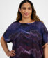 ფოტო #2 პროდუქტის Plus Size Chain-Print Dolman-Sleeve Top