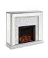 Фото #3 товара Audrey Faux Stone Mirrored Electric Fireplace
