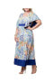 ფოტო #4 პროდუქტის Plus Size Mediterranean Breeze Maxi Dress with Pockets