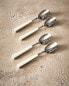 Set of dessert spoons with rectangular handle