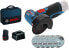 Фото #1 товара Bosch Professional 12 V System Battery Angle Grinder GWS 12V-76 (12 Volt System, 1 x 2.0 Ah Batteries, 5-Piece Cutting discs set, in bag)