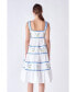 ფოტო #3 პროდუქტის Women's Embroidered Midi Dress